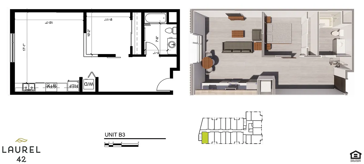 Floor plan 1x1D