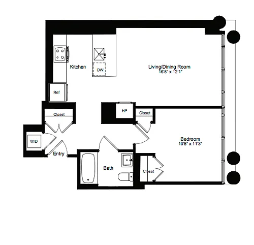 Floor plan One Bedroom G 8