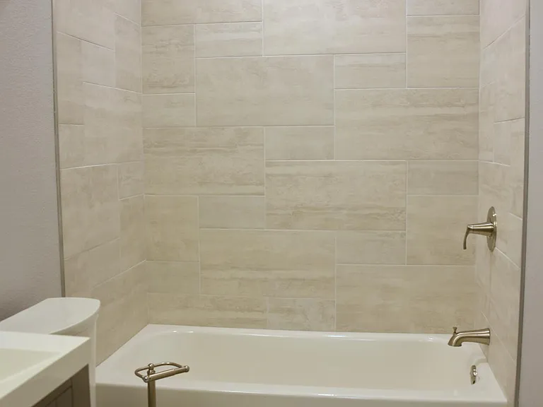 Upstairs bathroom tub and shower