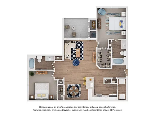 Floor plan Two Bedroom - Comal