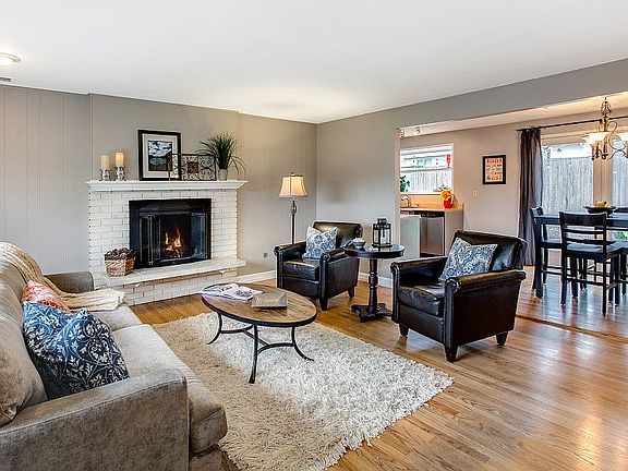 Living room with fireplace