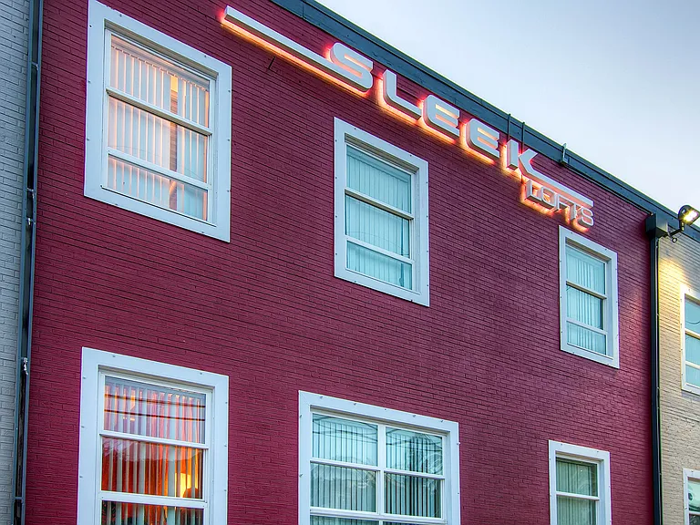 Apartment Building Signage at Sleek Lofts Apartments in Denver, Colorado