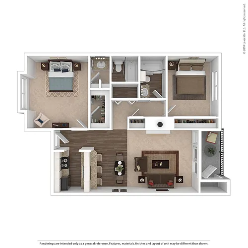 Floor plan B3 - Two Bedroom Two Bath