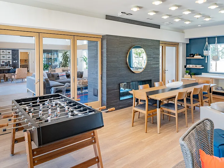 game room with Foosball