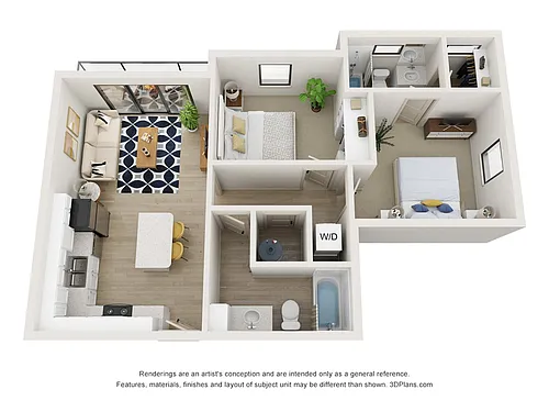 Floor plan 2 Bed 2 Bath