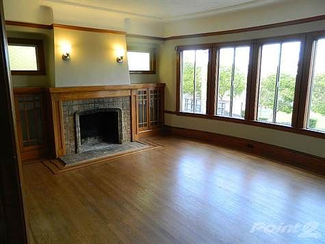 Living room with fireplace