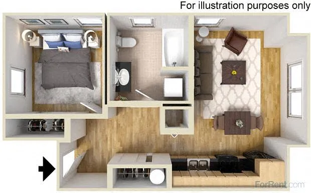 Floor plan One Bedroom B