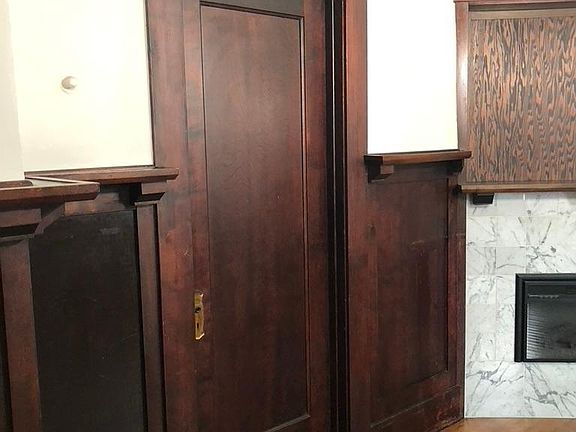 Back side of entry door