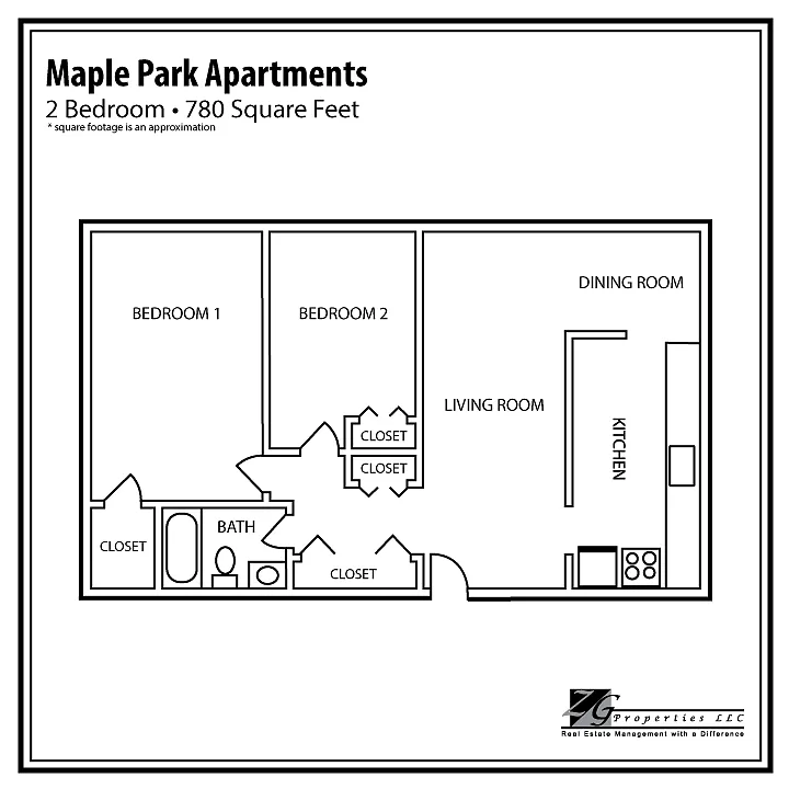 Floor plan 2 Bedroom Large