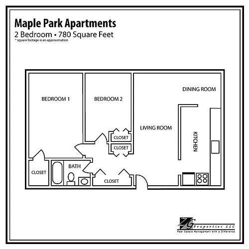 Floor plan 2 Bedroom Large