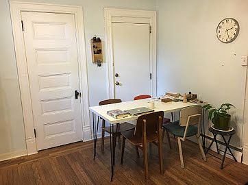 Kitchen, showing door to hallway and pantry door