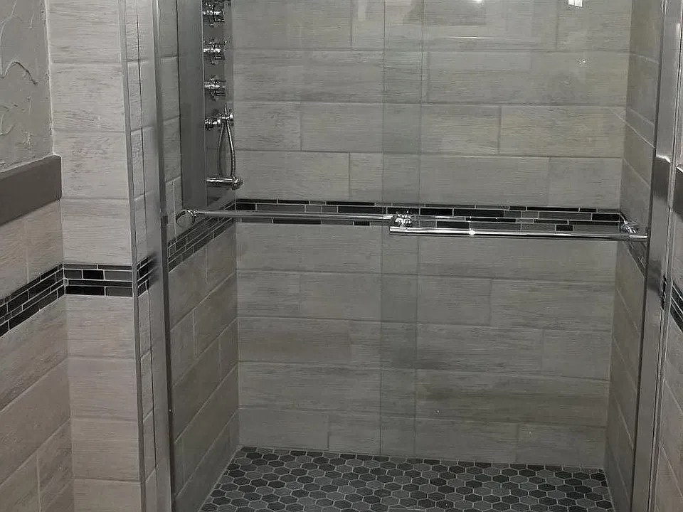 New Tiled shower with Shower Tower