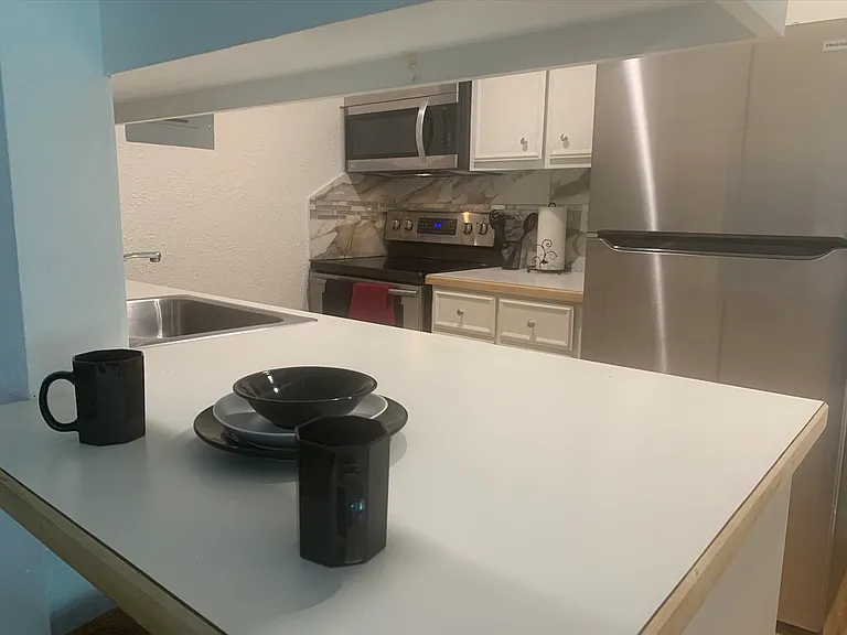 kitchen via peep hole