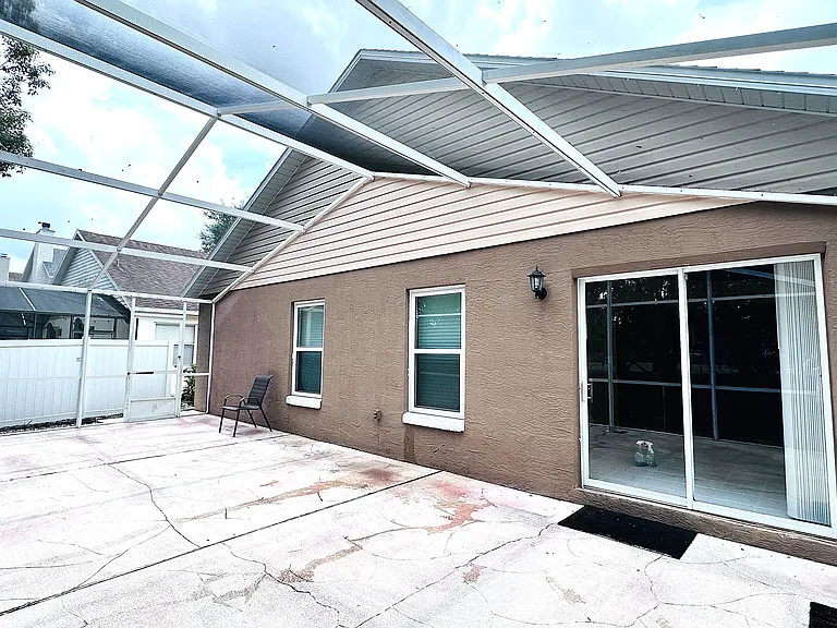 A screened lanai