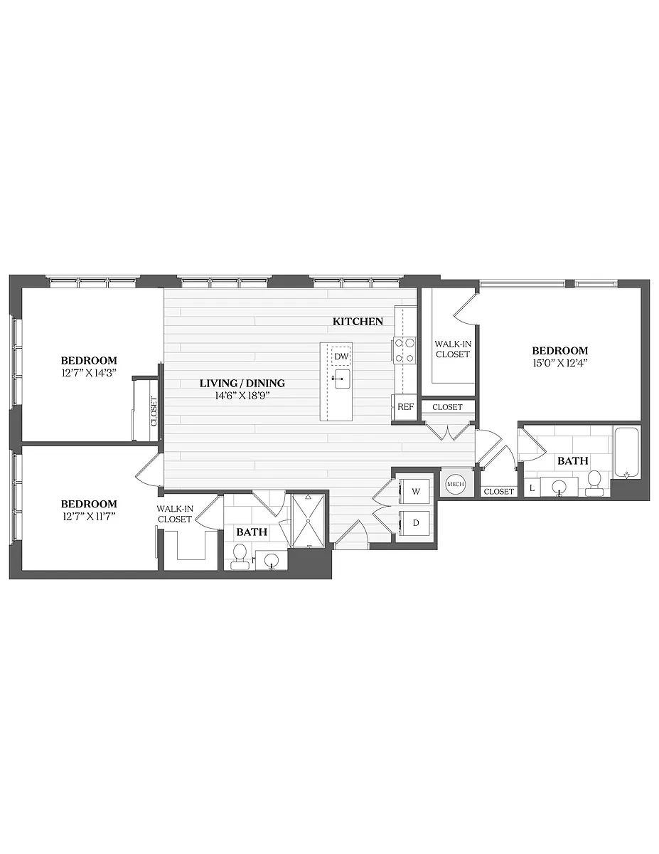 Floor plan 3 Bed/2 Bath-C1