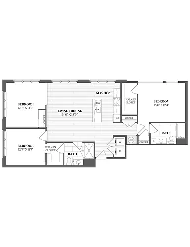 Floor plan 3 Bed/2 Bath-C1