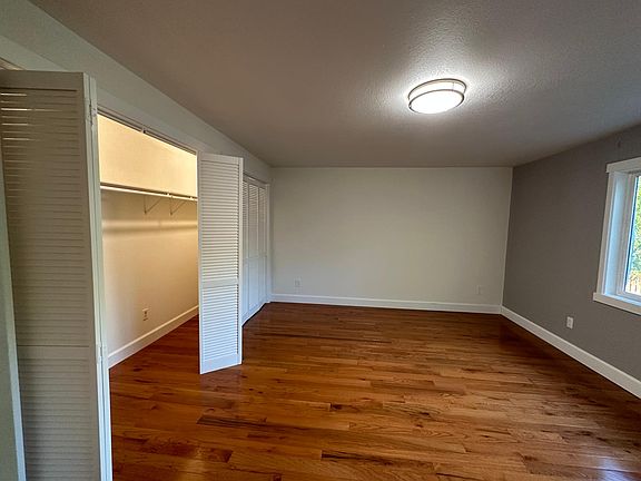Master bedroom with view of closet space.