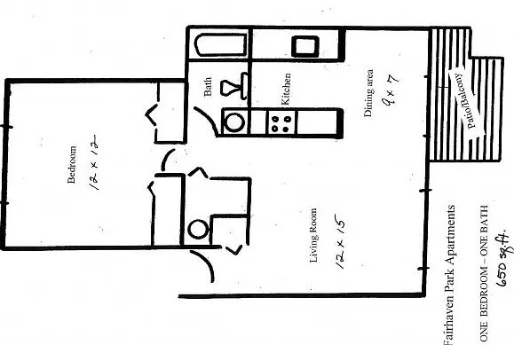Large one bedroom Large one bedroom