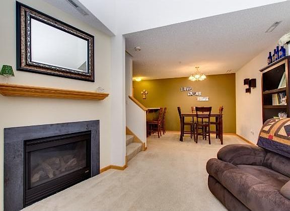 Family room area with gas fireplace