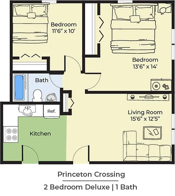 Floor plan Two BR Deluxe