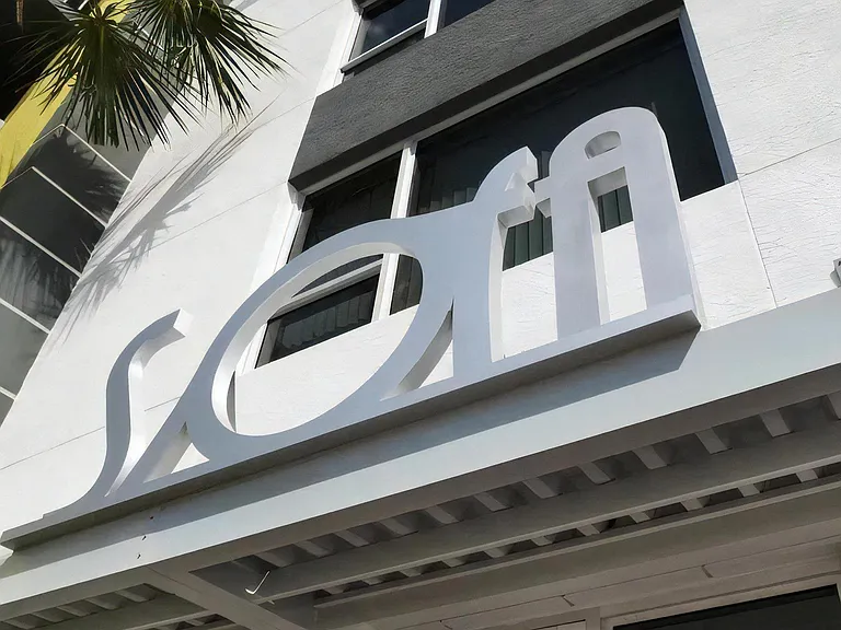 South of Atlantic Modern Logo Displayed Above Entry Canopy