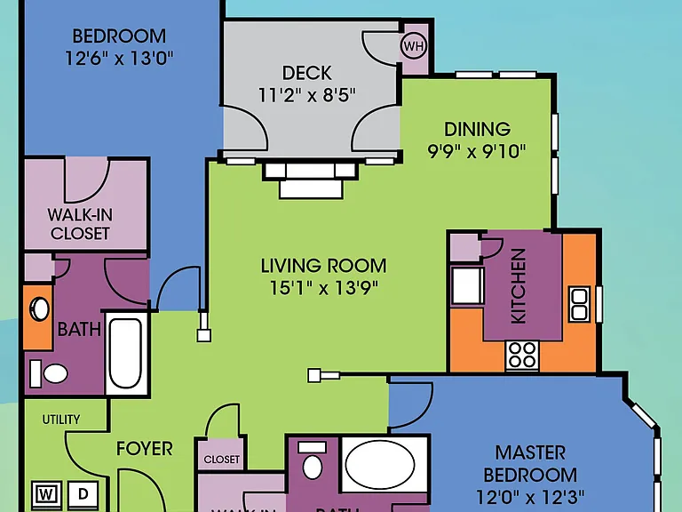 Wakefield Glen - B1 - 2 Beds - 2 Baths - 1242 Sq. ft.