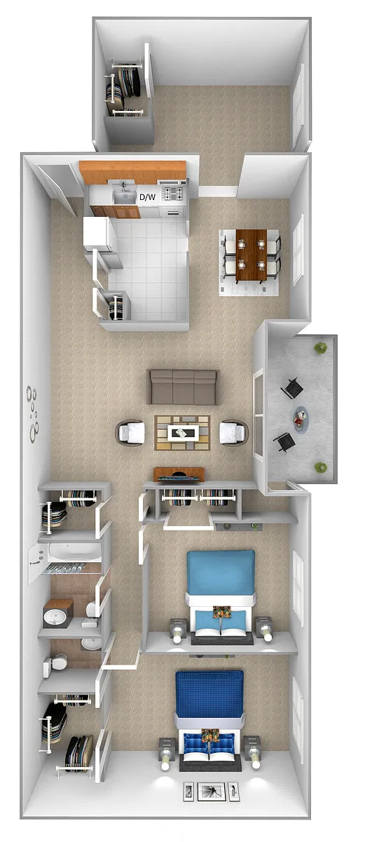 Floor plan 2 Bedrooms 1.5 Bath
