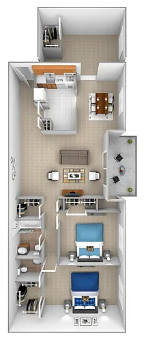 Floor plan 2 Bedrooms 1.5 Bath