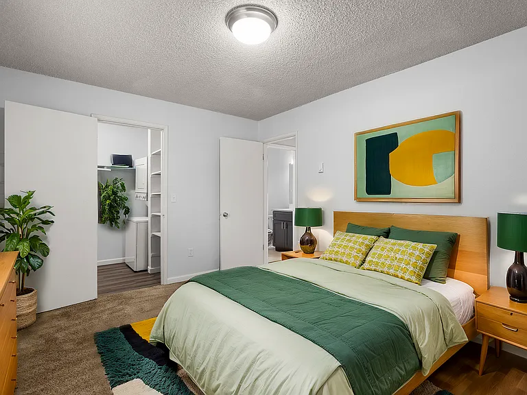 Experience tranquility in this chic bedroom retreat, perfect for relaxation. Experience tranquility in this chic bedroom retreat, perfect for relaxation.