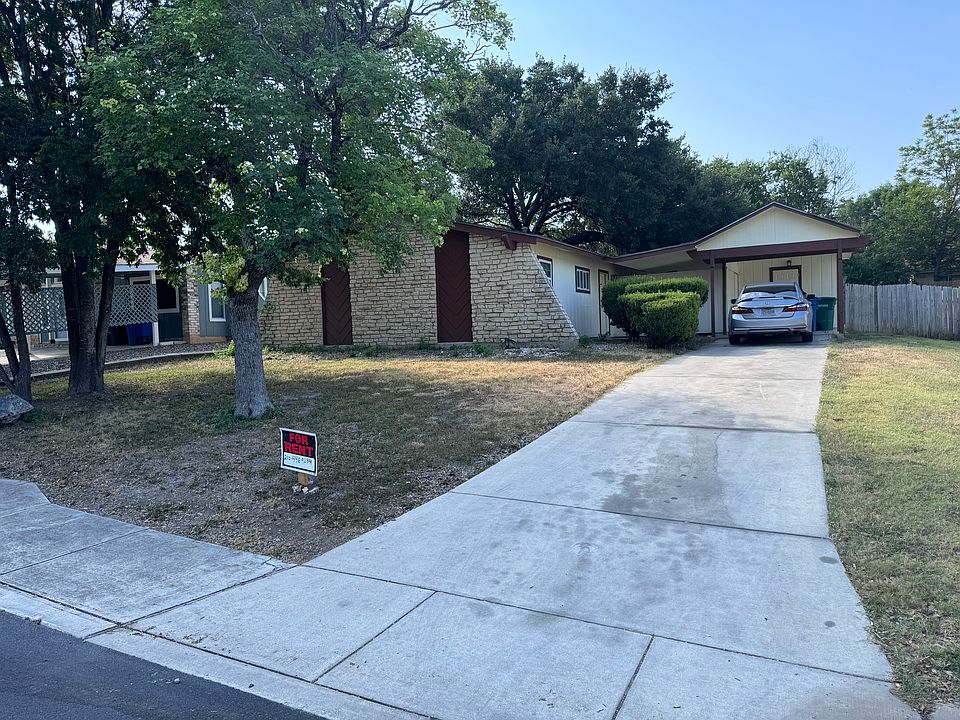 Front Yard with carport on right side