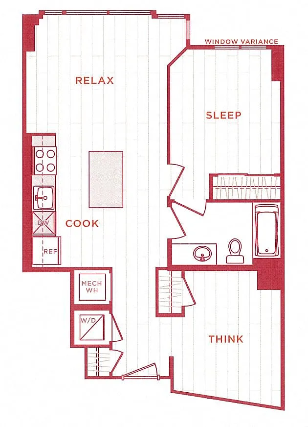 Floor plan 1 Bed/1 Bath Den s-ad06