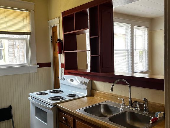 Kitchen with open view into the dining room