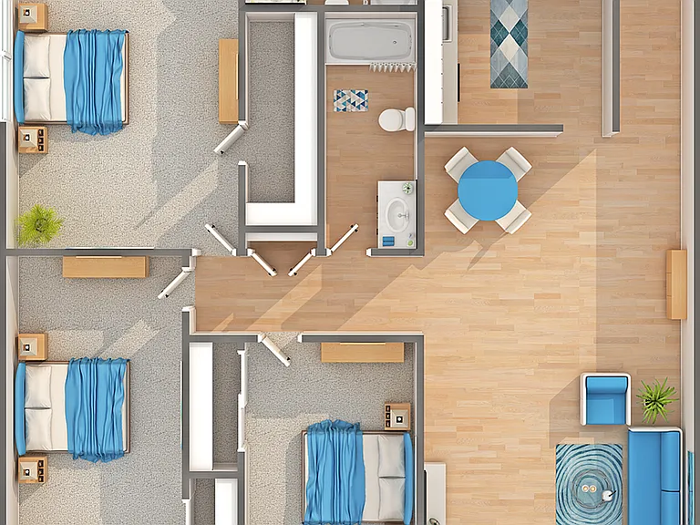 C2R | 3-Bedroom Floorplan C2R | 3-Bedroom Floorplan