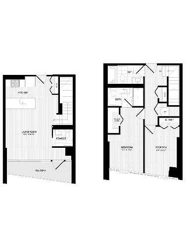 Floor plan 2 Bed/2.5 Bath Townhome-TH-5