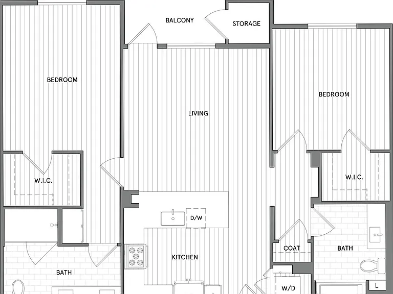 2 BR/2 BA floor plan Broadstone Mission Valley