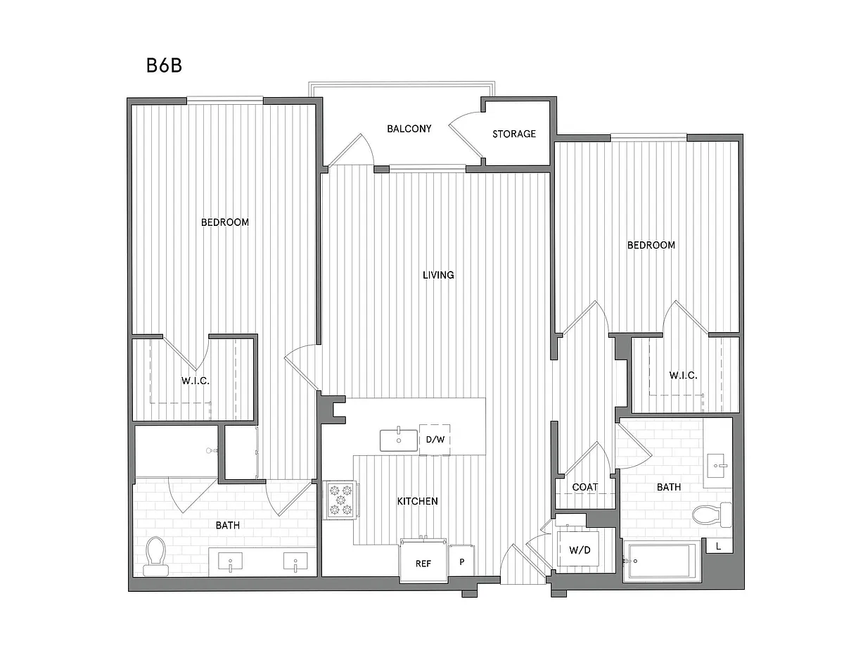 Floor plan 2 BR/2 BA