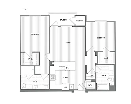 Floor plan 2 BR/2 BA