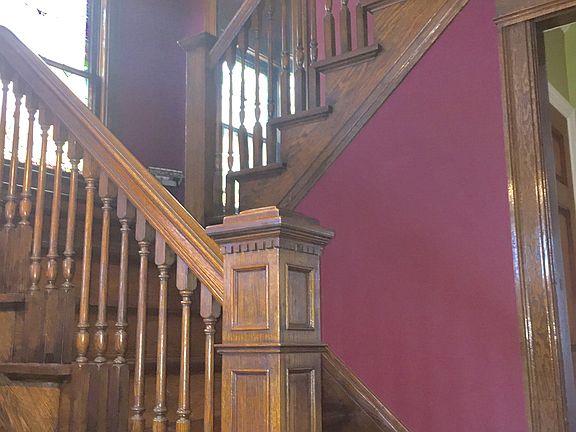 Refinished wood staircase