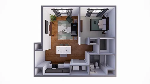 Floor plan 1 Bed 1 Bath