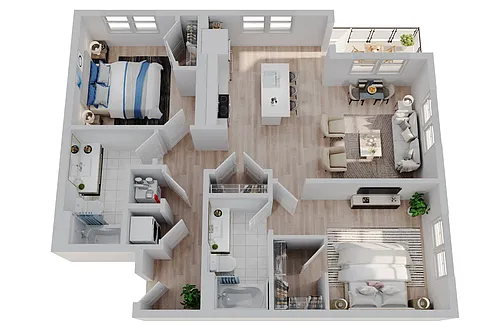 Floor plan 2x2B4