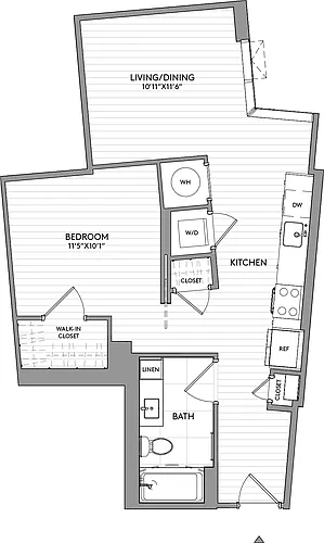 Floor plan Jr-1-Bed-1-Bath-A9