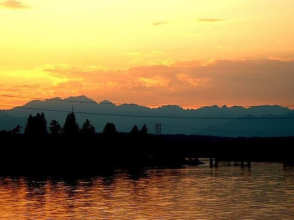Sunset over the lovely Olymic Mountains!
