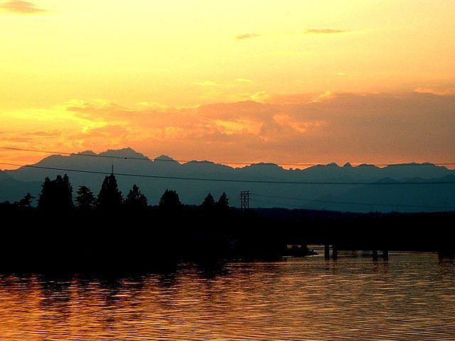 Sunset over the lovely Olymic Mountains!