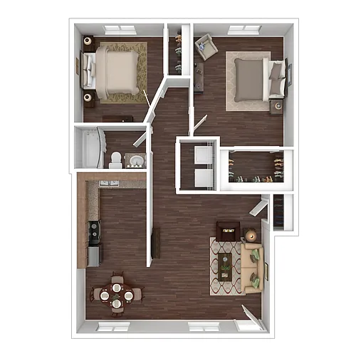 Floor plan 2 Bedroom / 1 Bath