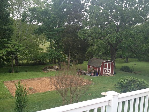 View of yard from the back deck. 