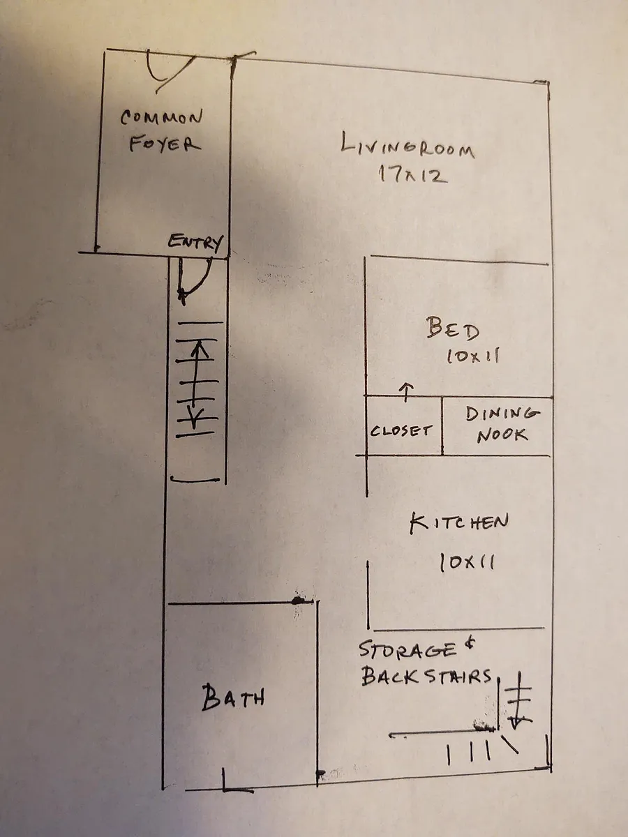 Floor plan. Dimensions are approximate. - 410 College Ave SE #2