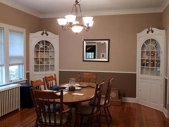 Dining room with built in china cabinets