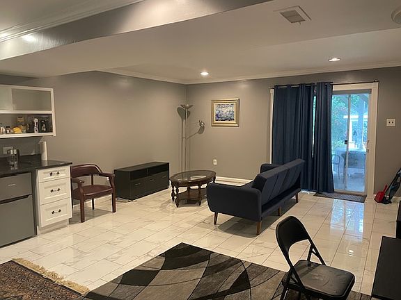 The room has private living area