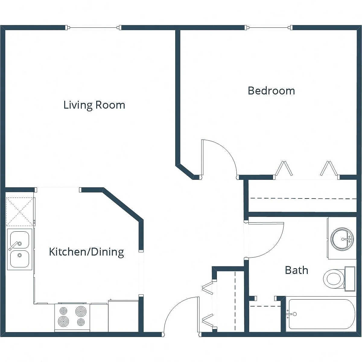 Floor plan One Bedroom 11A