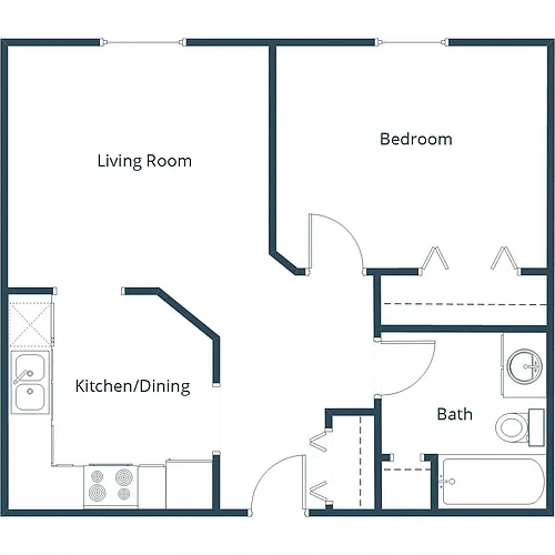 Floor plan One Bedroom 11A